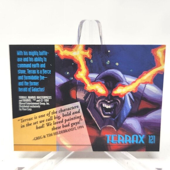 TERRAX #121 1994 Marvel Masterpieces Trading Card, Hildebrandt Bros, Fleer (a65) - Picture 2 of 2